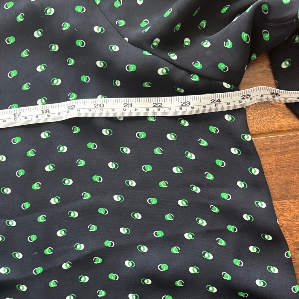 CAbi Black Blouse with Green Polka Dots - Picture 4 of 5